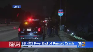 Southbound Lanes Of 405 Freeway In Van Nuys Remain Closed After Violent End To Pursuit