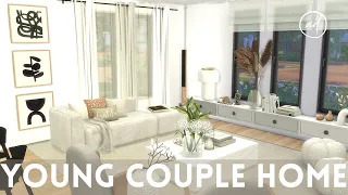 YOUNG COUPLE'S FIRST HOME with rooftop terrace || Sims 4 || CC SPEED BUILD + CC List