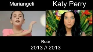 Katy Perry - Roar : 10 year-old Mariangeli and Katy Perry Official (Side by Side)