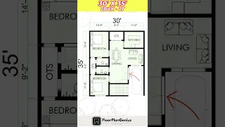 30x35 House Plan, 30 by 35 Makan ka Naksha, 30*35 House Design #housedesign #shorts