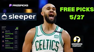 NBA Player Props Prize Picks Sleeper Fantasy Underdog DFS Free Picks 5-27-24