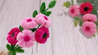 Cách Làm Hoa Kẽm Nhung Siêu Đẹp Siêu Dễ Trang Trí - Hoa Kẽm Nhung - How To Make Pipe Cleaner Flower