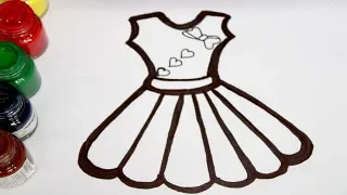 Princess dress Rainbow Coloring and Drawing for Kids, Toddlers | Learn Colors with Color Song