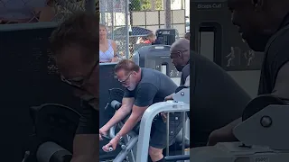 Arnold Schwarzenegger and Ronnie Coleman training at Golds Gym Venice California