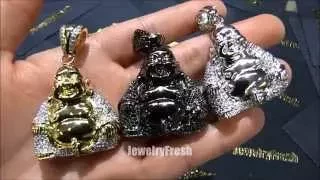 JewelryFresh Exclusive Iced Out Happy Buddha Pendant Dope