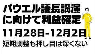 米株パウエル議長講演に向けて利益確定　短期調整局面も押し目は深くないか　2022年11月28日−12月2日の相場見通し