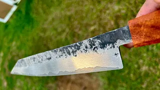 Knife making: Forging a Japanese style San Mai Kiritsuke in 9 minutes