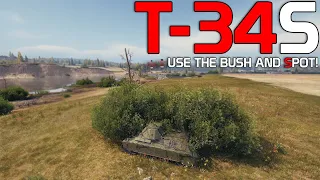 T-34S: Use the bush and spot! | World of Tanks