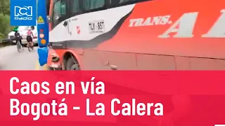 Caos en vía Bogotá - La Calera: accidente colapsa la movilidad