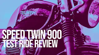 Triumph Speed twin 900. Test ride review Athens Greece. [Eng Subs]