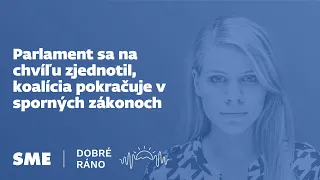 Dobré ráno: Parlament sa na chvíľu zjednotil, koalícia pokračuje v sporných zákonoch (22. 5. 2024)