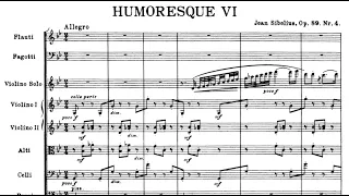 [Full Score] Sibelius - 6 Humoresques for violin and orchestra, Op. 87/89