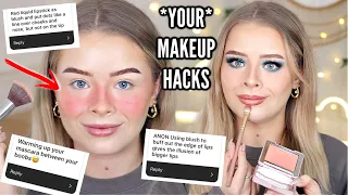 TESTING *YOUR* MAKEUP HACKS.. This was interesting 😂