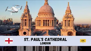 [4K] 🇬🇧 St  Paul's Cathedral, London - by drone 🇬🇧