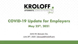 COVID-19 Update for Employers - May 25th, 2021