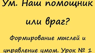 Ум. Наш друг или враг? Урок 1.