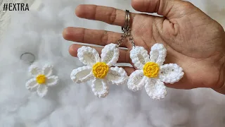 daisy flower crochet keychain - a delicate treat for your customers and friends! (subtitled)