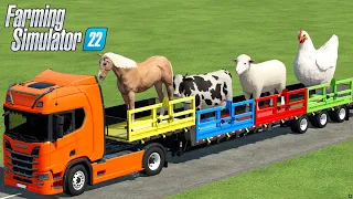 TRANSPORT OF GIANT ANIMALS ! TRANSPORT GIANT HORSE & COW & SHEEP & CHICKEN ! Farming Simulator 22 !