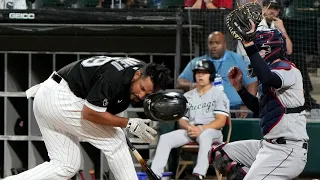 White Sox's Jose Abreu struck in head by a pitch from Indians' James Karinchak, benches clear