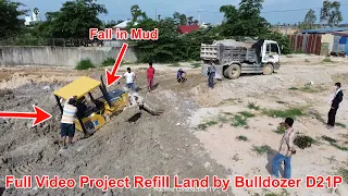 Full Project Amazing Activity Equipment Machinery Showing, Bulldozer Push Cement Stone & Soil Refill