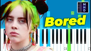 Billie Eilish - Bored (Piano Tutorial Easy) (13 Reasons Why (Season 1)