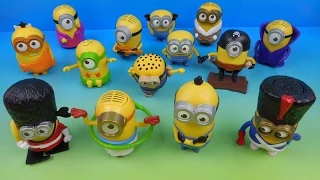 2015 MINIONS MOVIE SET OF 14 McDONALDS HAPPY MEAL COLLECTION TOYS VIDEO REVIEW AUSTRALIAN RELEASE