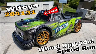 Best Mini RC Truck Wheel Upgrade!  Wltoys 284131 Speed Run!!