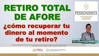 Retirar tu dinero de la afore ¿Cómo recuperar tu dinero al momento de tu retiro? PENSIONISSSTE