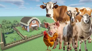 How To Make a Chicken, Cow, Goat, Pig, and Sheep Farm in Minecraft PE