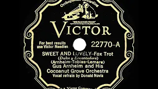 1931 HITS ARCHIVE: Sweet And Lovely - Gus Arnheim (Donald Novis, vocal)