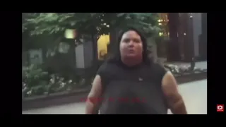 A fat Karen gets pushed over