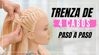 Como Hacer la Trenza de 4 Cabos Paso a paso | Peinados Faciles con Trenzas