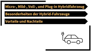 Die verschiedenen Hybridfahrzeuge (Micro-Hybrid, Mild-Hybrid, Voll-Hybrid und Plug-in-Hybrid)