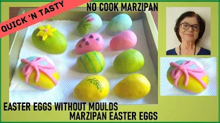 Easter eggs without moulds / Marzipan Easter eggs / Homemade Easter eggs / Easy no cook marzipan