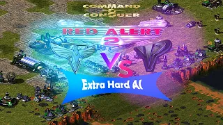 Red alert 2 | Extra Hard AI | Hostile Warlands (France v 7 Yuri) [New Map For Extra Hard AI]