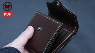 Make a Leather Tri-Fold Wallet (Free PDF Pattern / DIY) 3단 지갑 만들기 무료패턴