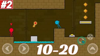 Red And Blue Stickman Gameplay Walkthrough Level 10-20 iOS Android Parkour Animation