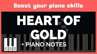 Heart Of Gold 🎹  easy letter notes for piano 🎹