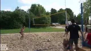 Beach Volleyball FAIL  Face to Crotch