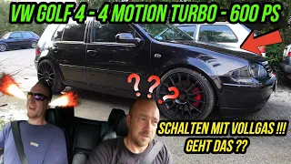Turbo-Gockel - VW GOLF 4 - 4 MOTION 600 PS ! SCHALTEN MIT VOLLGAS - GEHT DAS ?? FLATSHIFT TEST