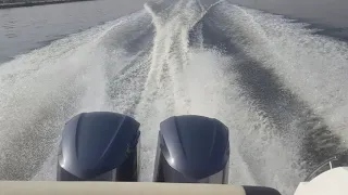 Yamaha 300hp Dual Engine Boat Trial on full throttle