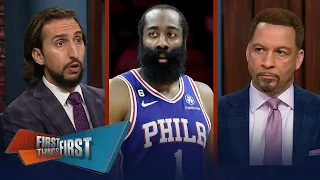 James Harden opts into $35.6M deal, 76ers to explore trade options | NBA | FIRST THINGS FIRST