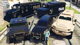 GTA 5 - Stealing Los Santos Riot Control Unit Vehicles with Michael! | (Real Life Cars) #128