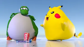 Yoshi & Pikachu VS 1000KG experiment! 🙃⚡