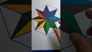 Estrella geométrica con marcadores #arte #dibujo #estrella🌟🌟 #geometria #artgio