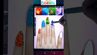 Rate Disney Elemental Nail art from 1 to ♾️🙂#shorts#procreate#disney#elemental#nailart