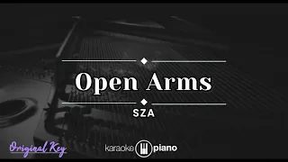Open Arms - SZA (KARAOKE PIANO - ORIGINAL KEY)