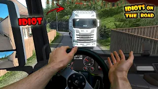 ★ IDIOTS on the road #74 - with REAL Hands | Funny moments - ETS2 Multiplayer