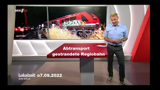 Abtransport geborgener Ahrtalbahn [WDR/SWR 07.09.2022]
