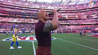 The Rock sings a song in the Super Bowl!